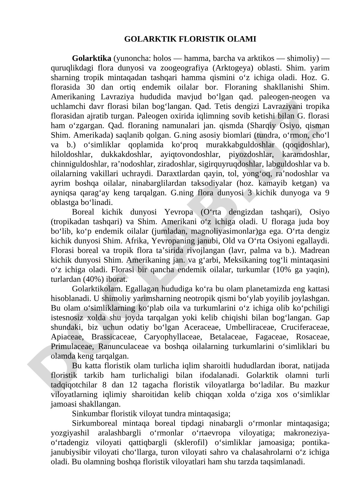 Golarktik floristik olami