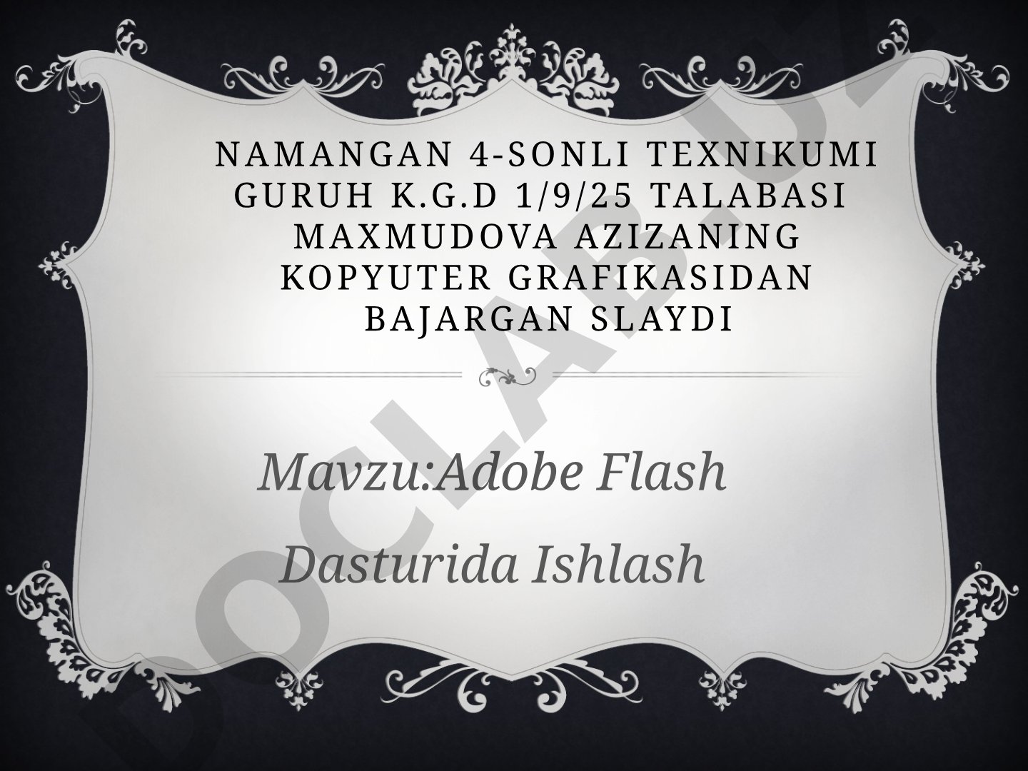 Adobe Flash Dasturida Ishlash