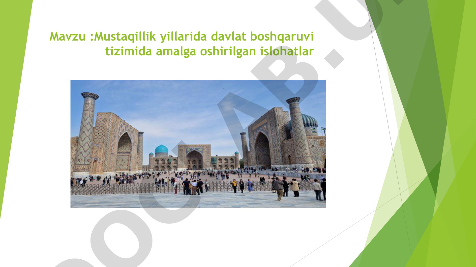 Mustaqillik yillarida davlat boshqaruvi tizimida amalga oshirilgan islohatlar