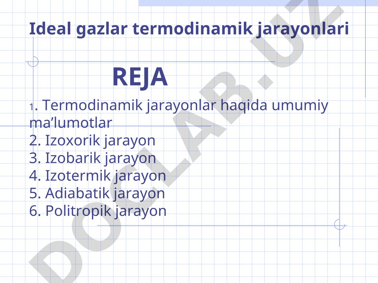 Ideal gazlar termodinamik jarayonlari