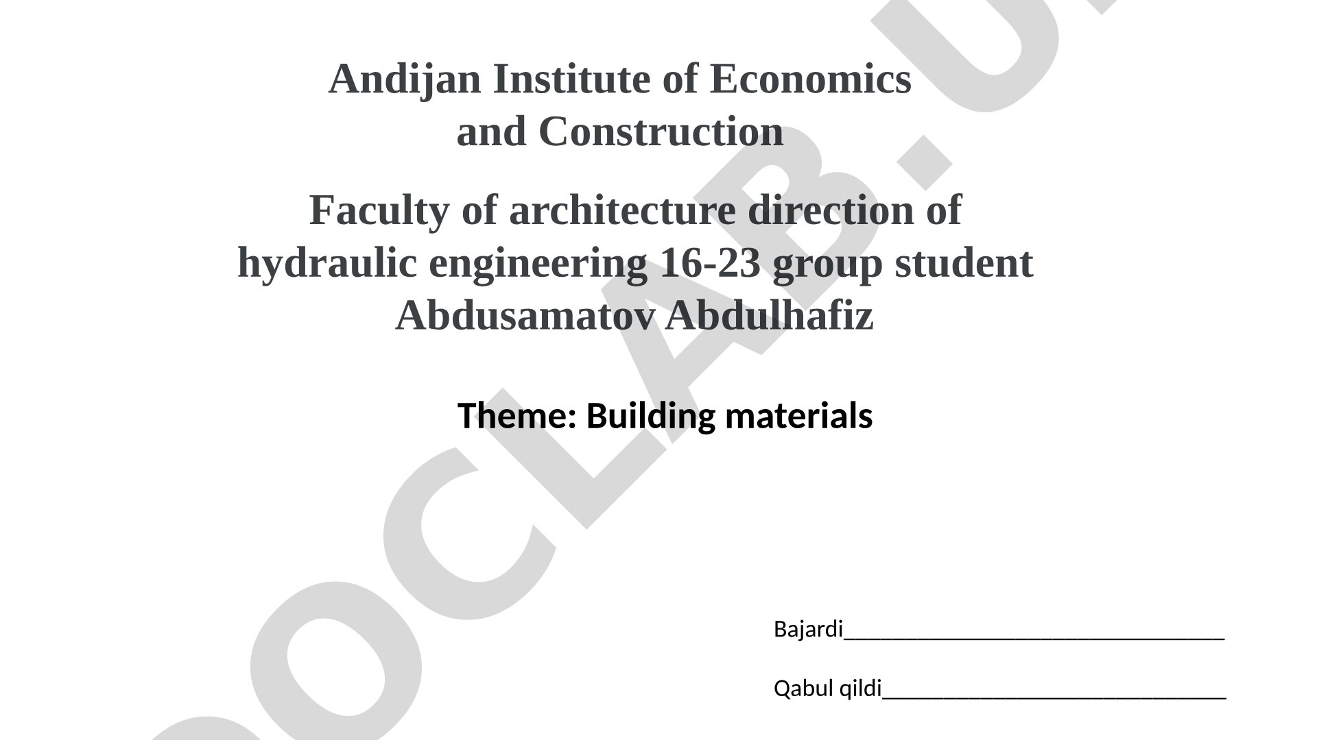 Building materials