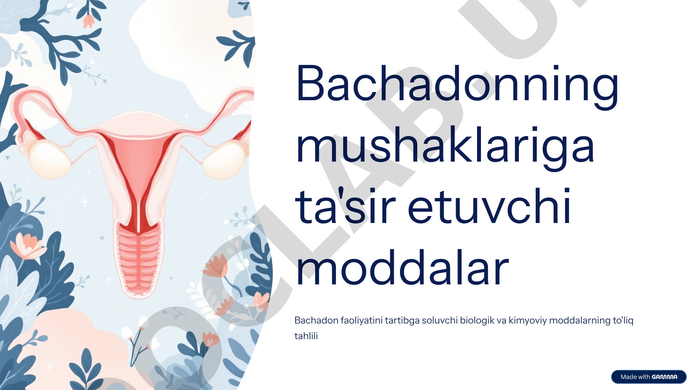 Bachadonning mushaklariga ta'sir etuvchi moddalar