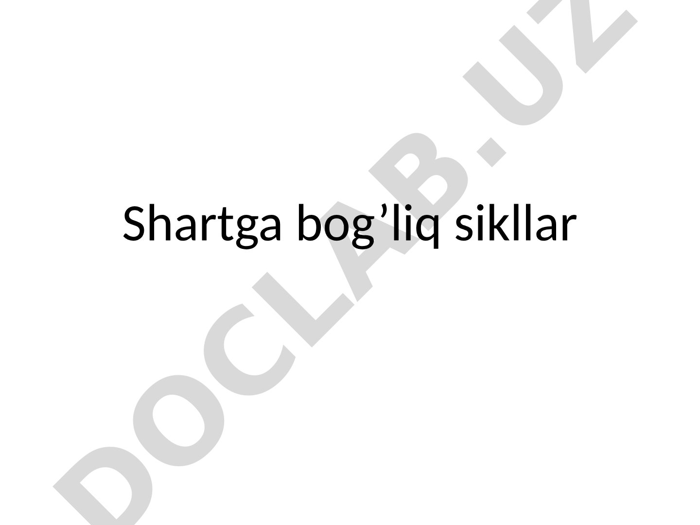 Shartga bog'liq sikllar