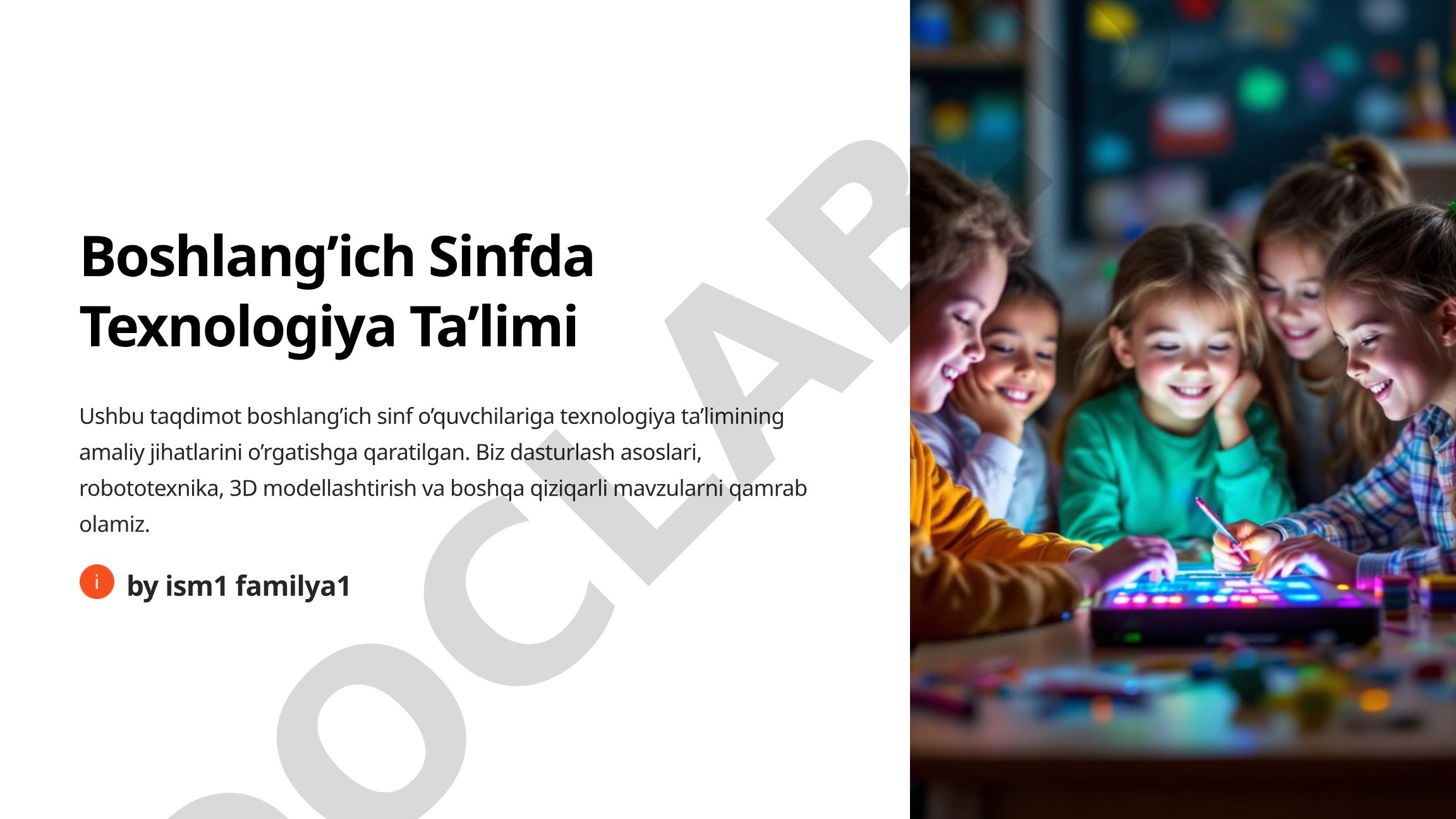 Boshlang’ich Sinfda Texnologiya Ta’limi