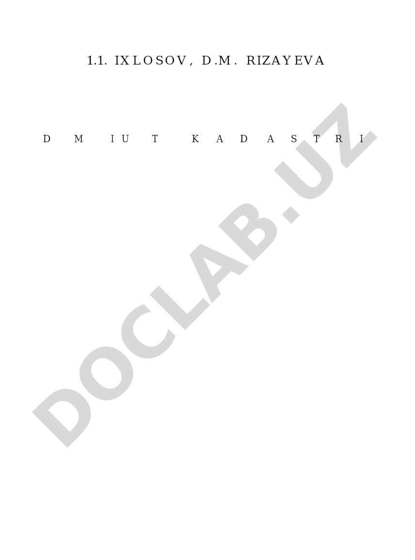 Davlat kadastrlari asoslari