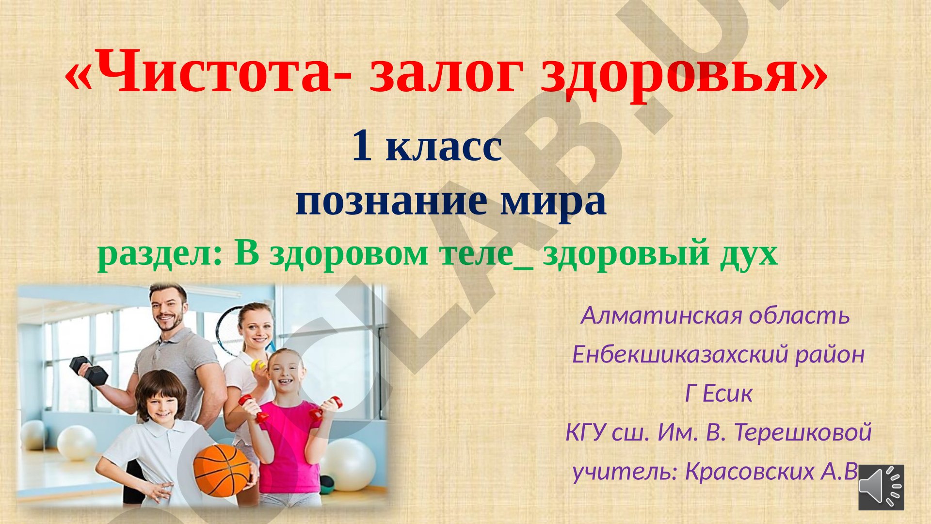 Чистота - залог здоровья