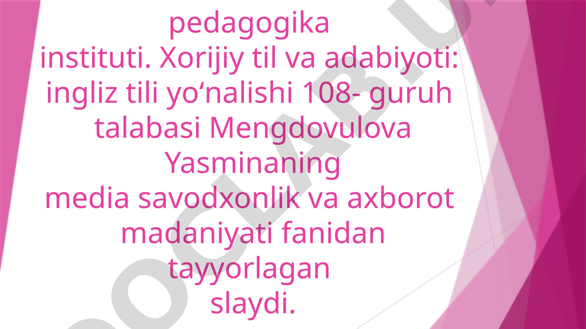 Slayd tayyorlash va taqdim etish usullari hamda vositalari