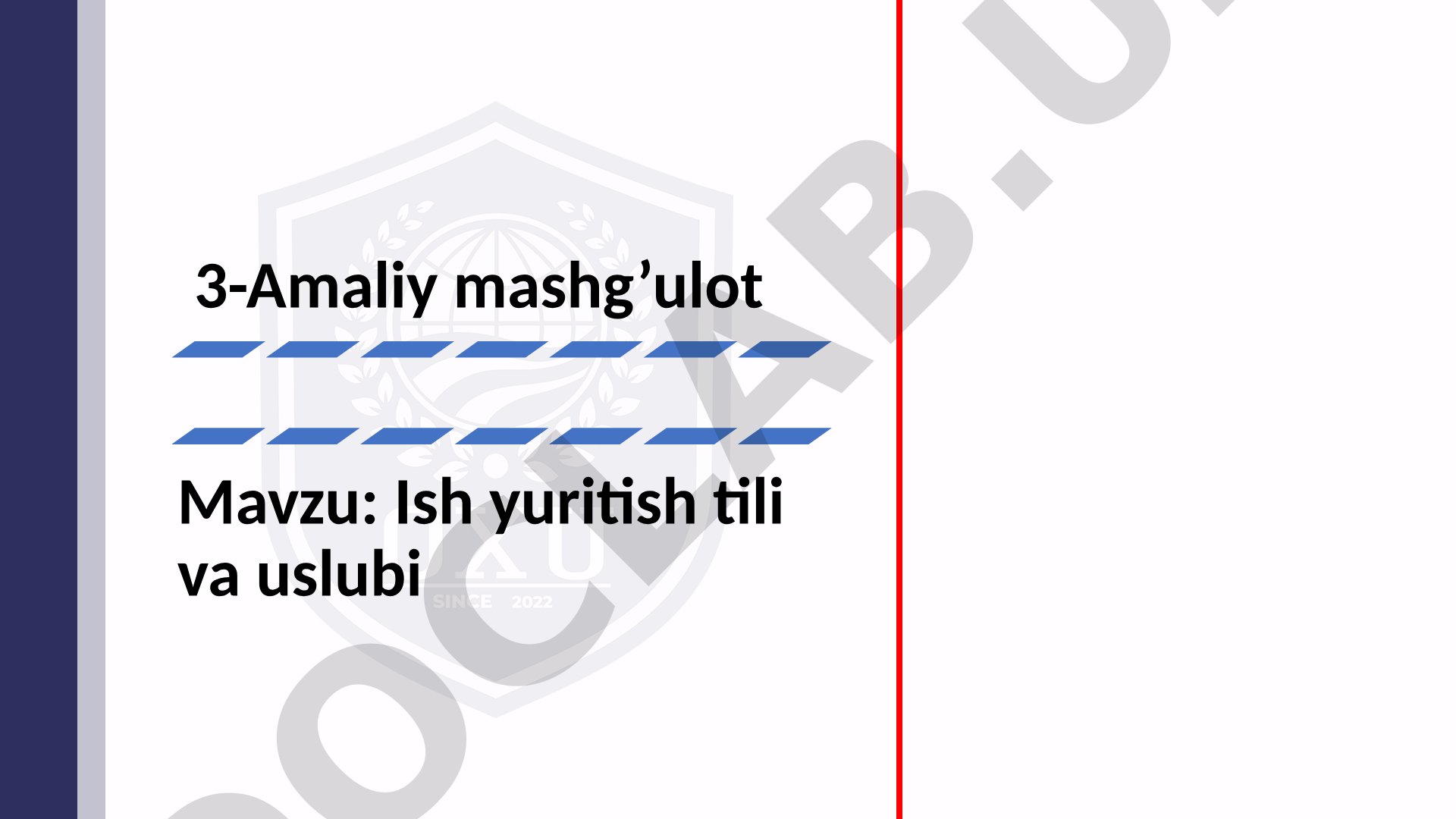 Ish yuritish tili va uslubi