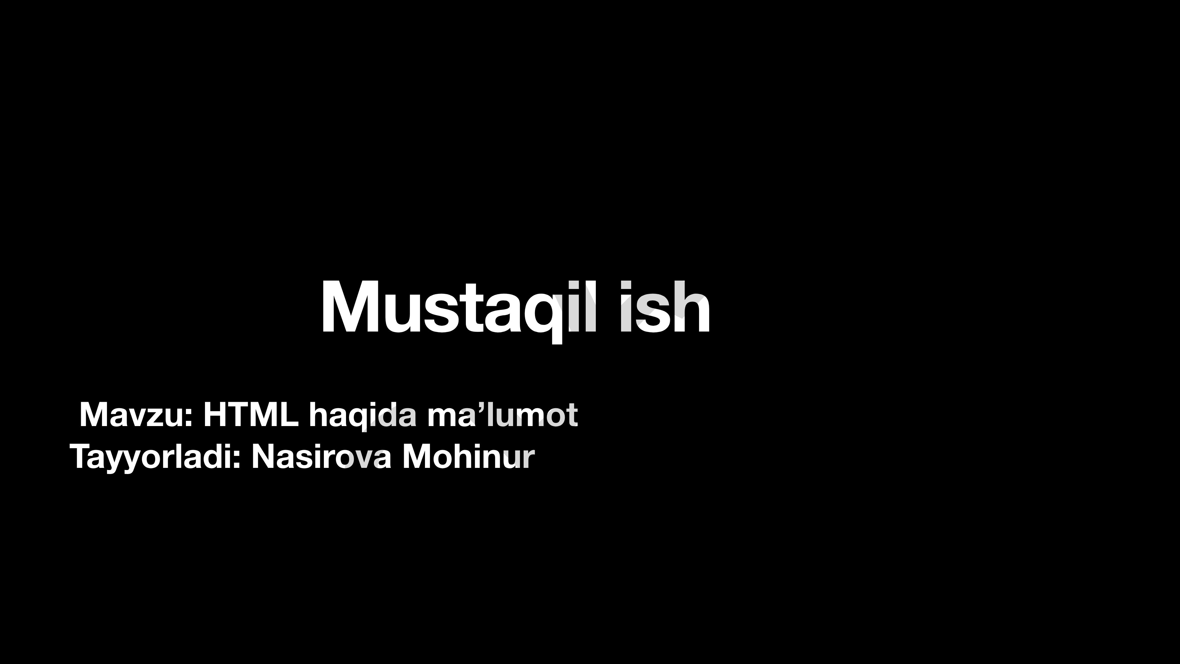 HTML haqida ma’lumot