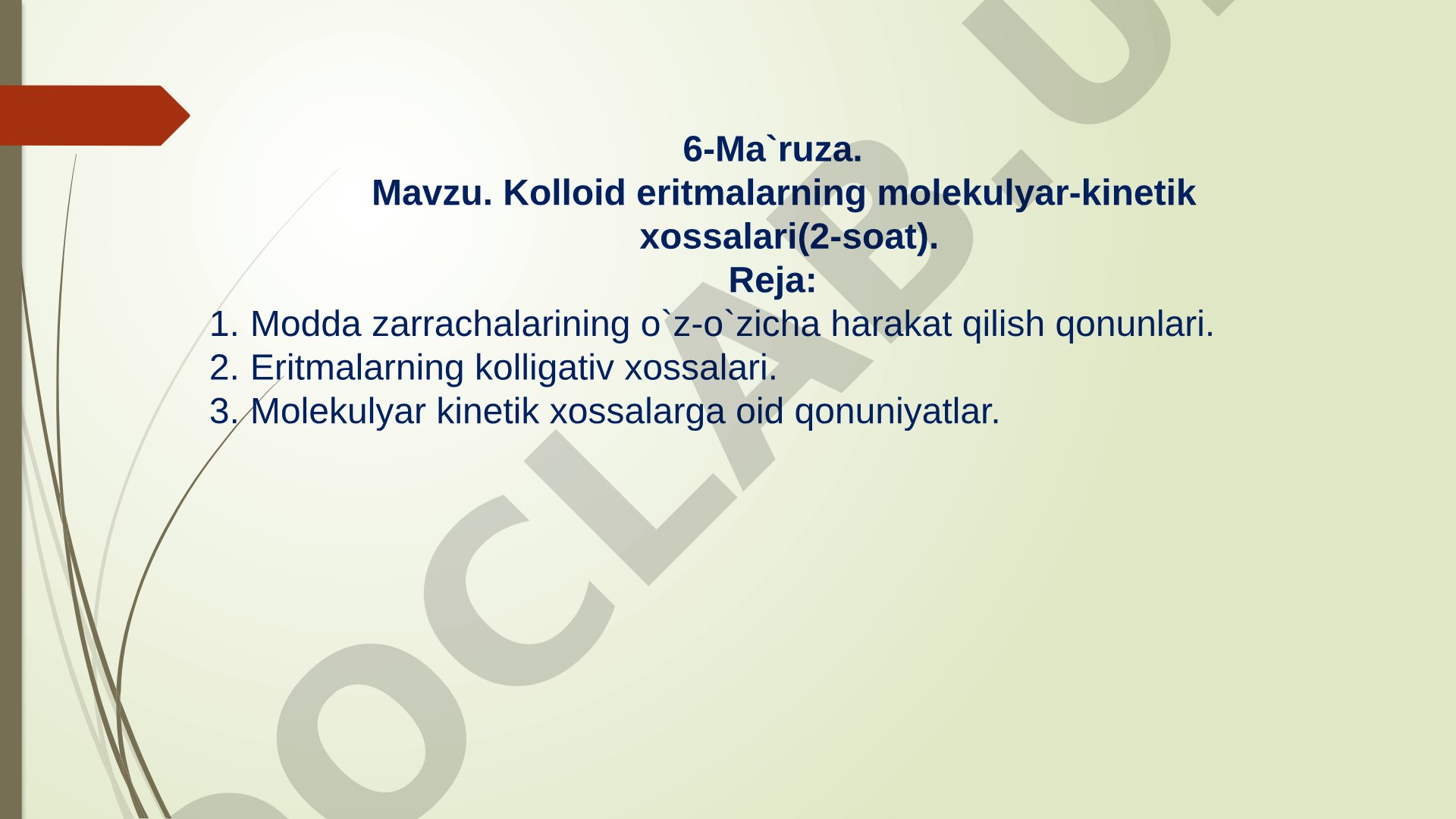 Kolloid eritmalarning molekulyar-kinetik xossalari