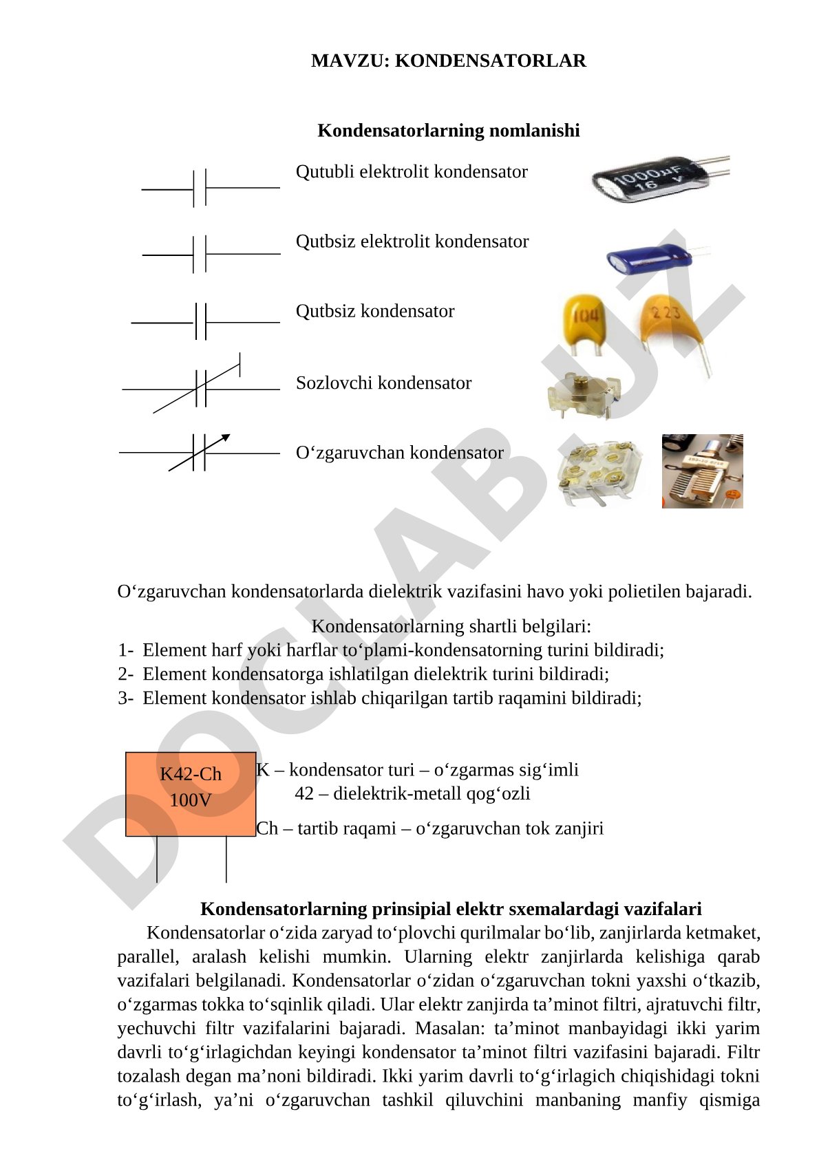 KONDENSATORLAR