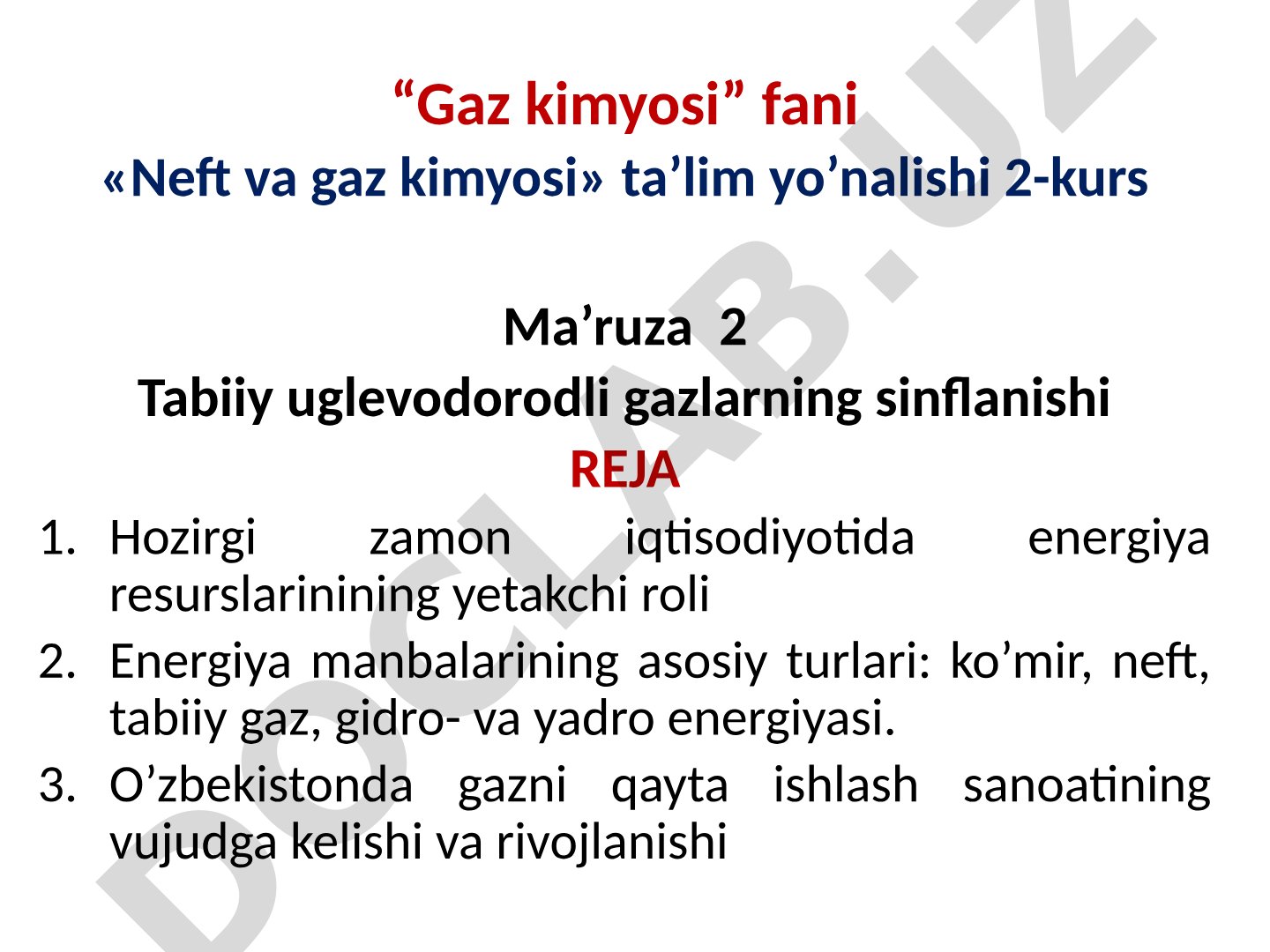 Tabiiy uglevodorodli gazlarning sinflanishi