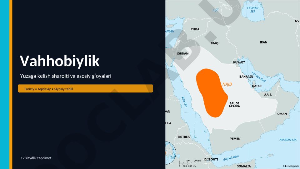 Vahhobiylikning yuzaga kelishi va uning asosiy g'oyalari: tarixiy, aqidaviy va siyosiy tahlil