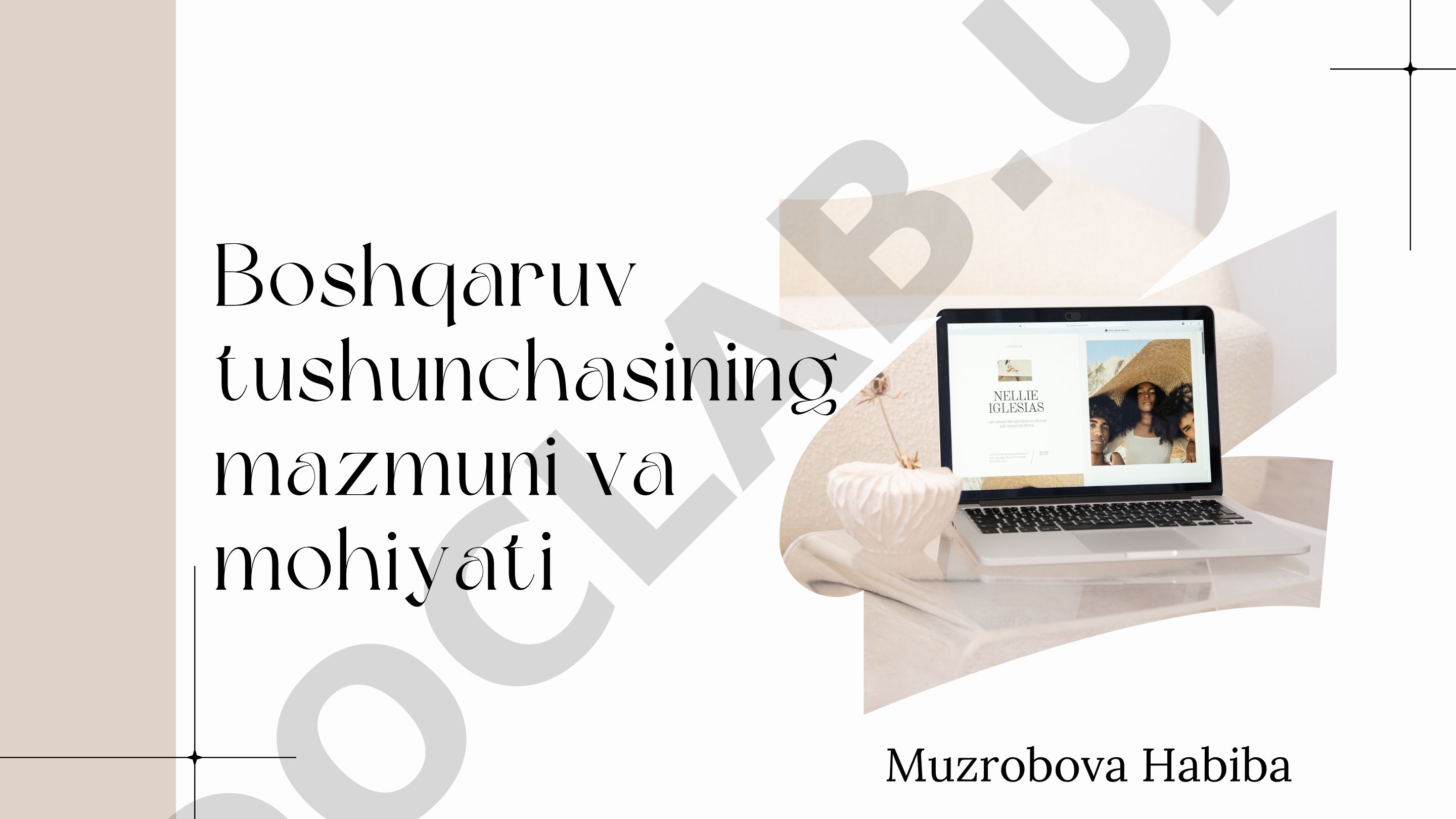 Boshqaruv tushunchasining mazmuni va mohiyati