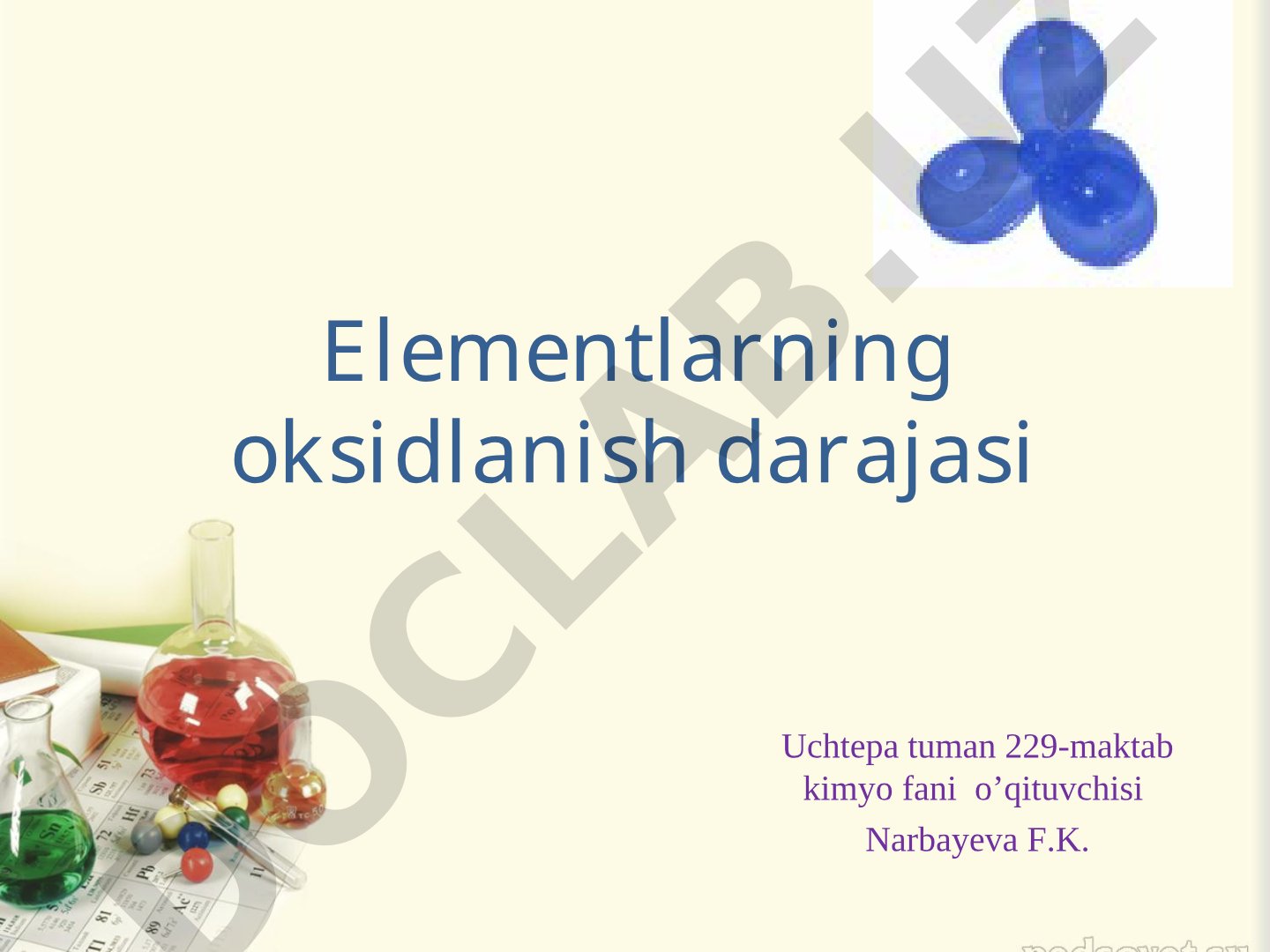 Elementlarning oksidlanish darajasi