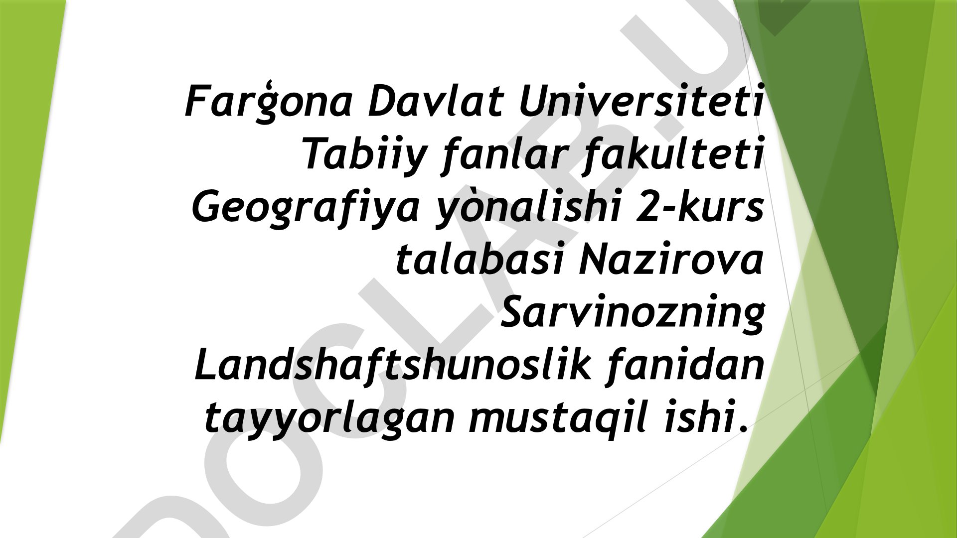 Antropogen landshaftlar va ularning shakllanishi