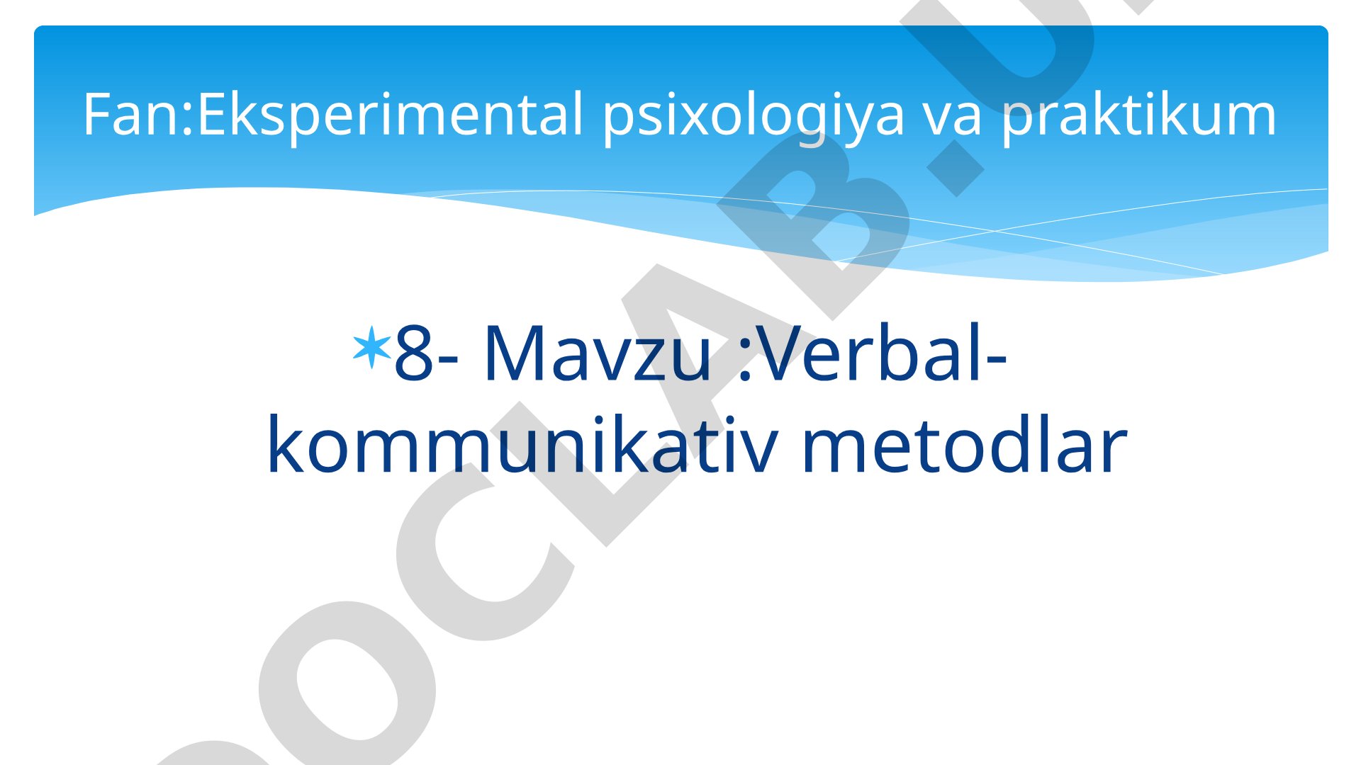 Verbal-kommunikativ metodlar