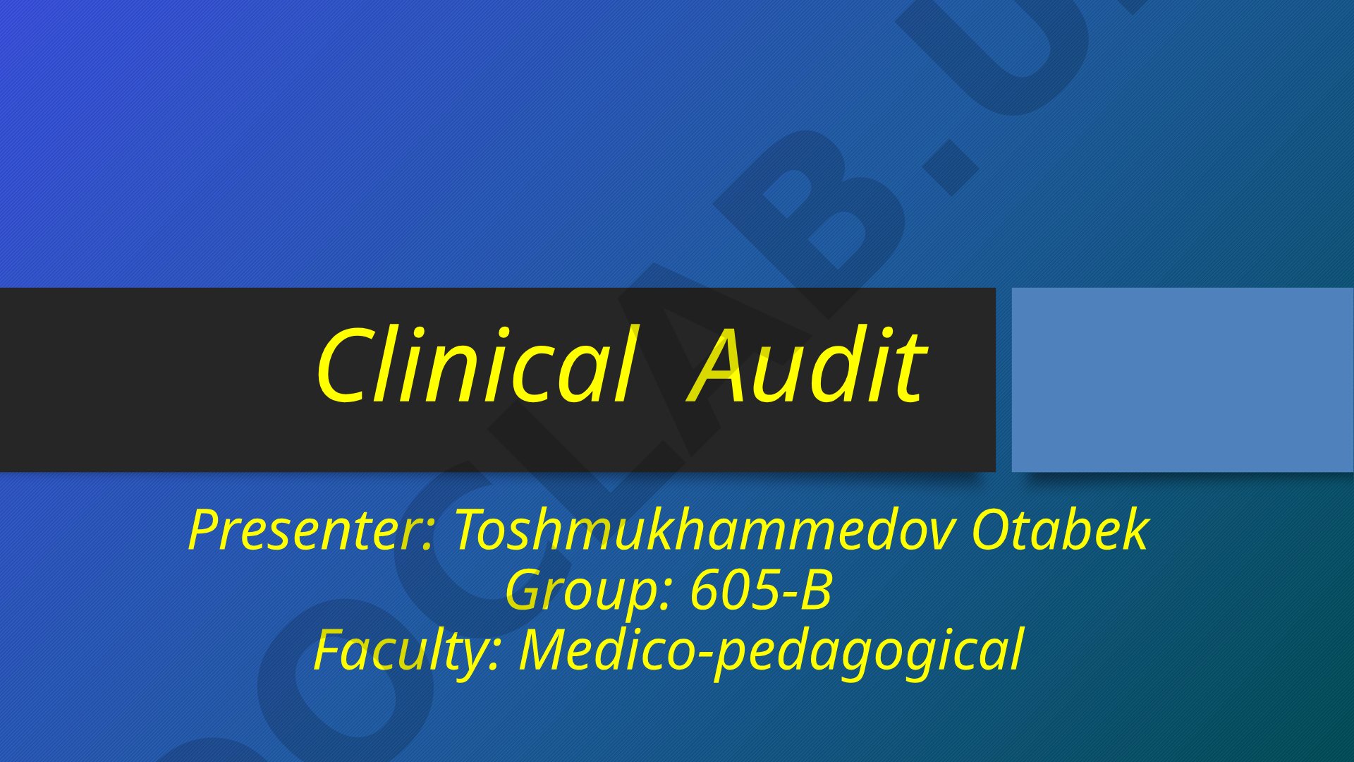 Clinical Audit: Patient Ibragimova Mo'mina – Joint Pain and Morning Stiffness