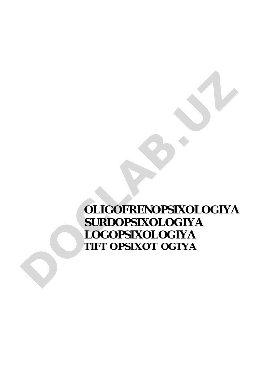 Maxsus psixologiya