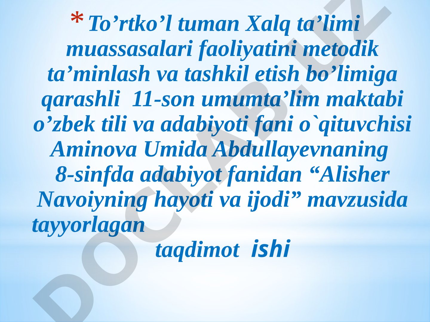 Alisher Navoiyning hayoti va ijodi