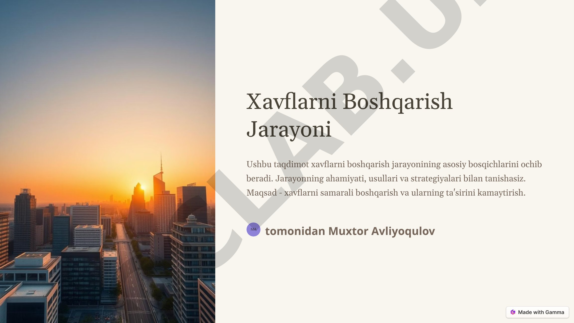 Xavflarni boshqarish jarayonining asosiy bosqichlari va strategiyalari haqida