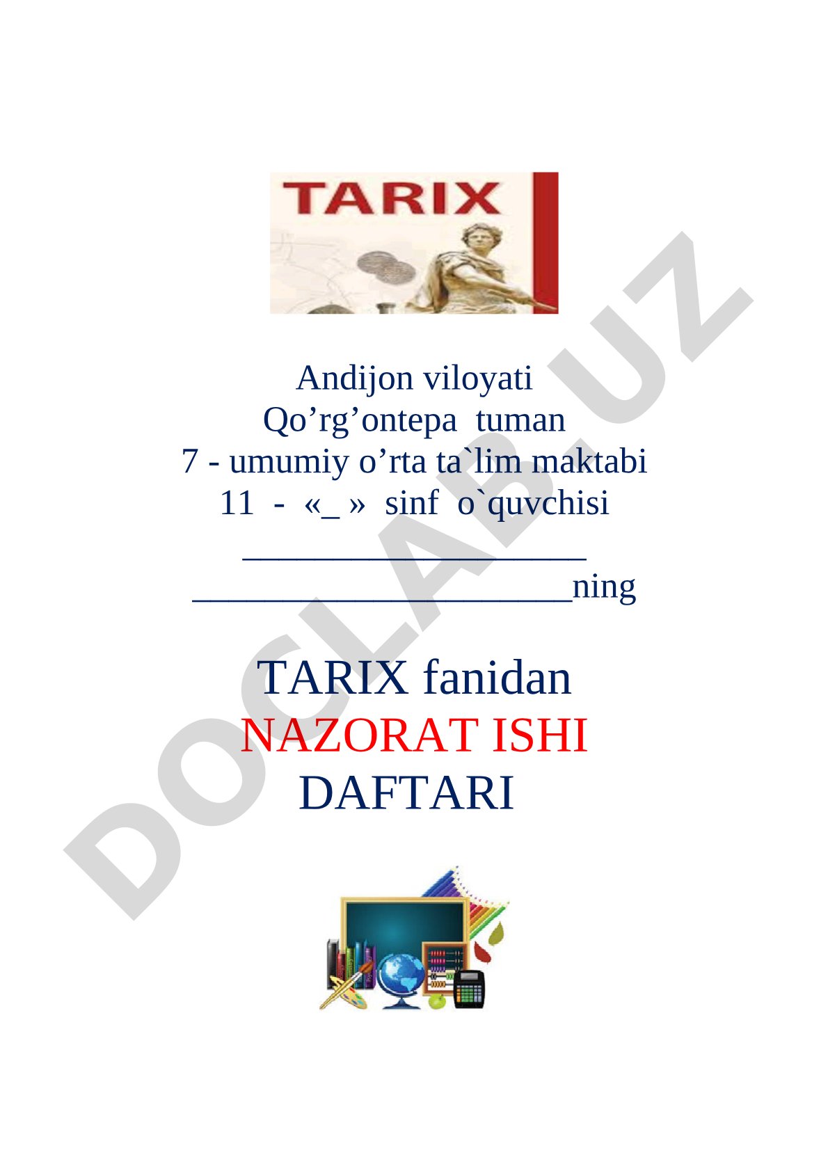 O'zbekiston tarixi 11-sinf nazorat ishi savollari