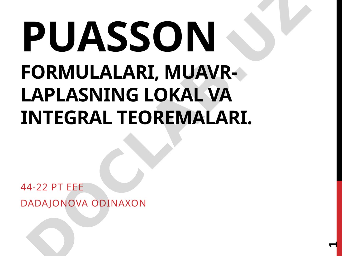 Puasson formulalari, Muavr-Laplasning lokal va integral teoremalari