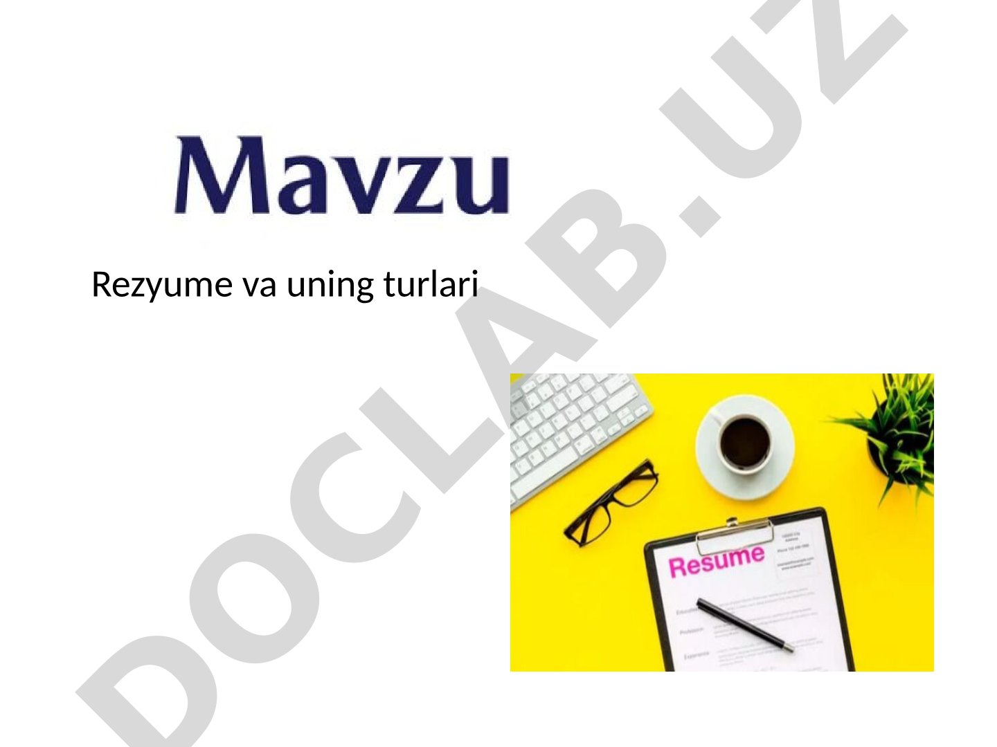 Rezyume va uning turlari