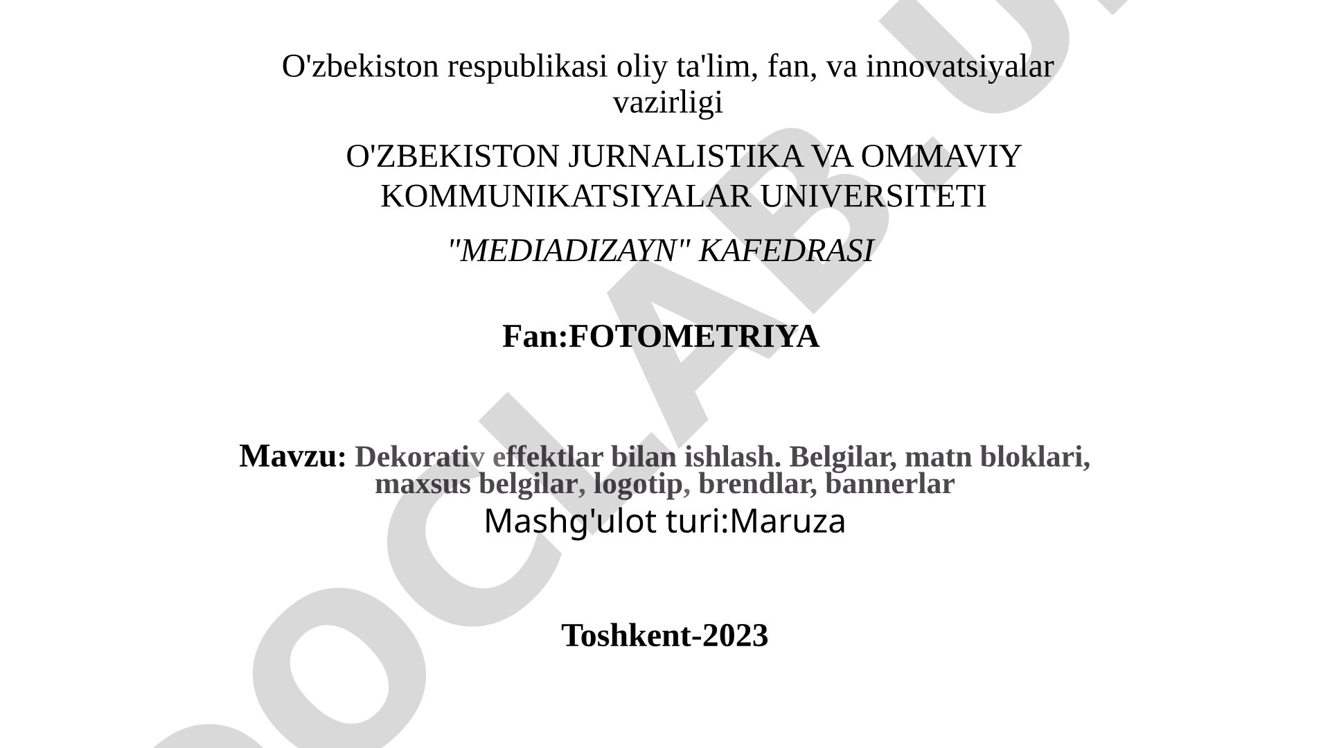 Dekorativ effektlar bilan ishlash. Belgilar, matn bloklari, maxsus belgilar, logotip, brendlar, bannerlar