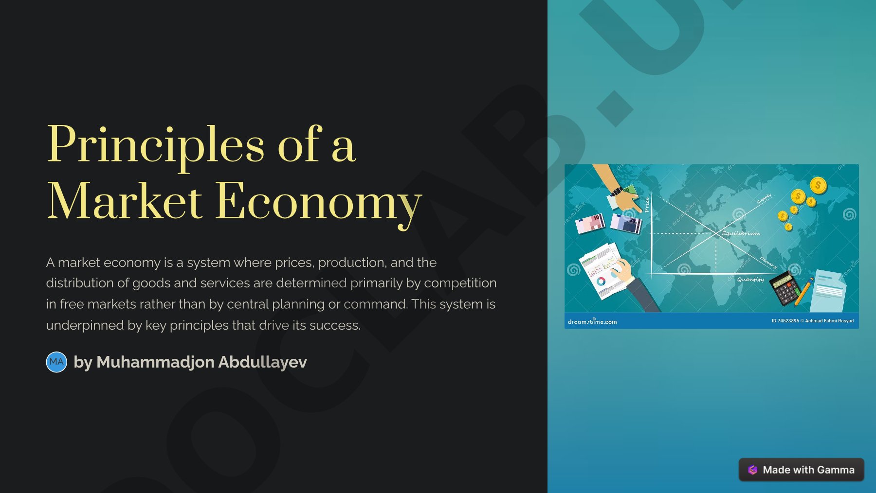 Principles of a Market Economy