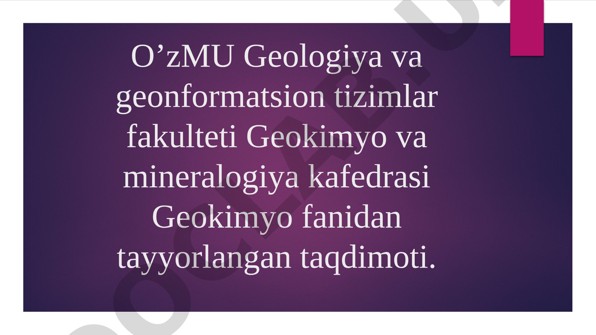 Endogen jarayonlar geokimyosi