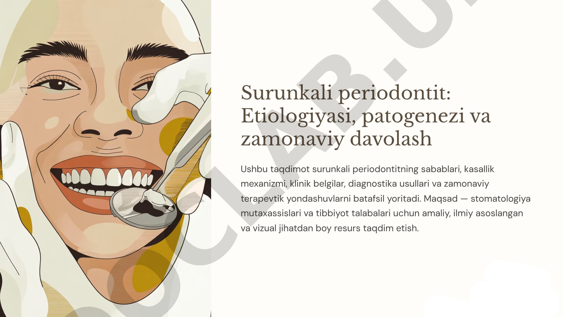 Surunkali periodontit: Etiologiyasi, patogenezi va zamonaviy davolash