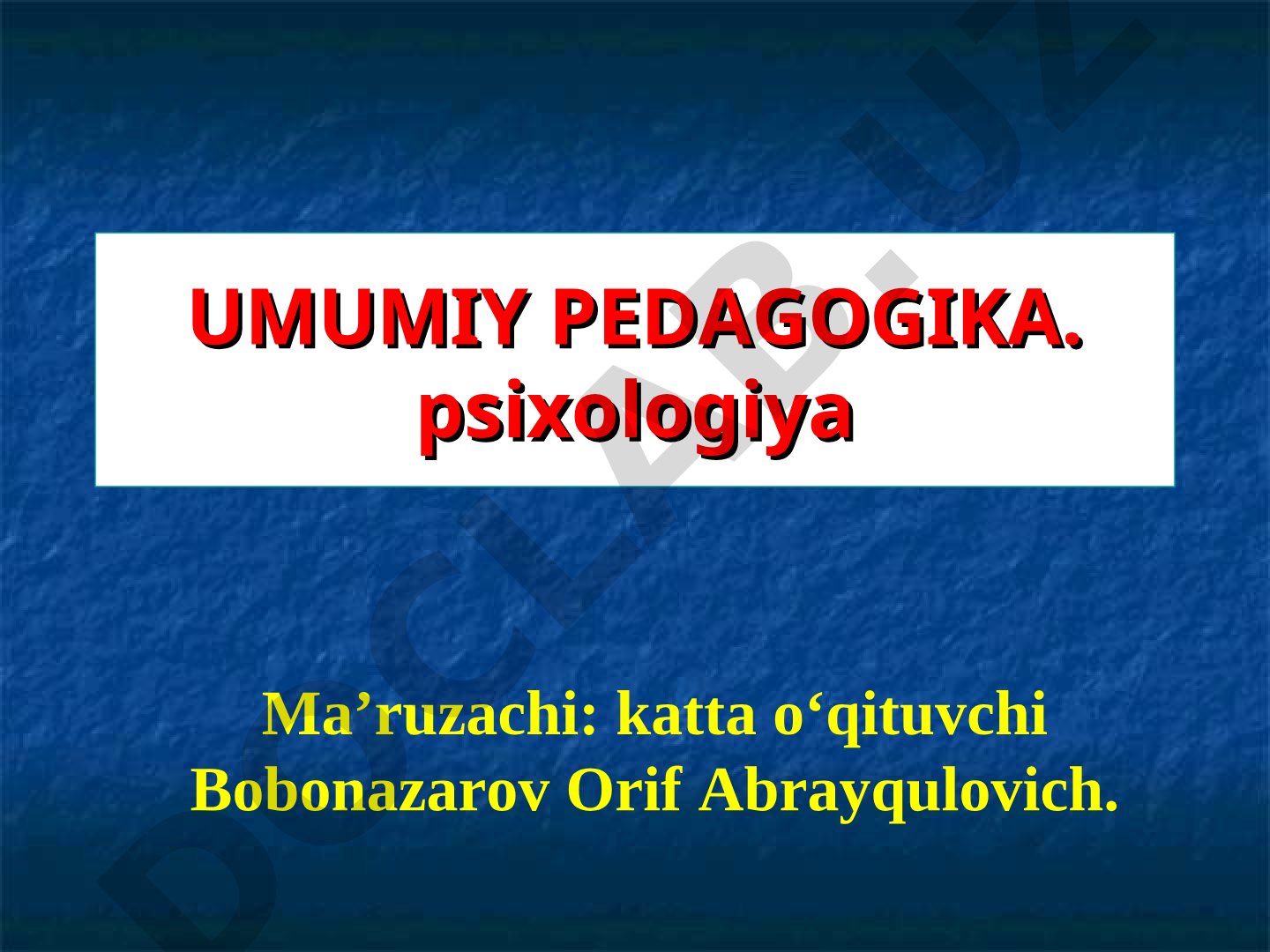 Tarbiya metodlari haqida tushuncha