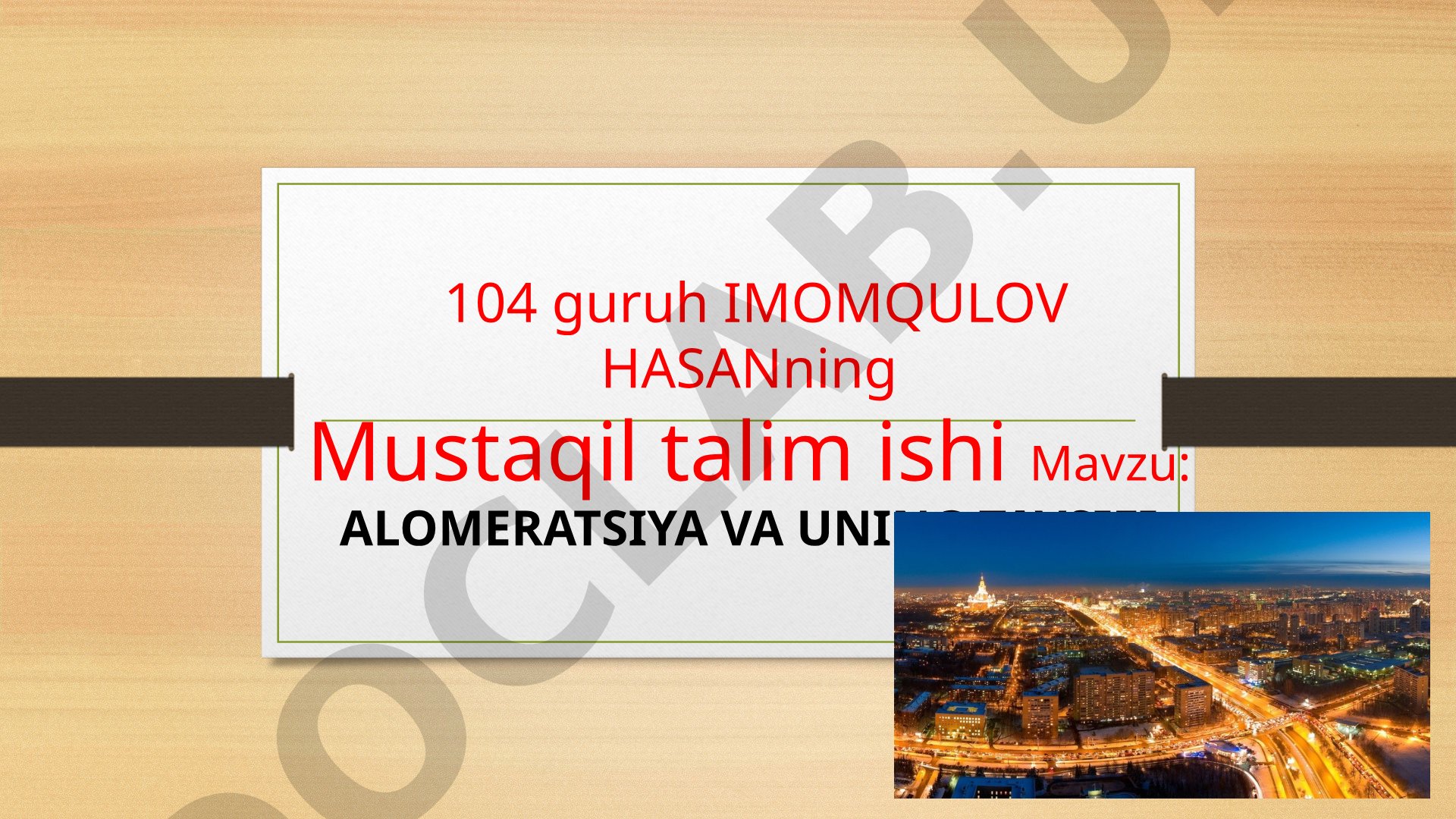Aglomeratsiya va uning tavsifi