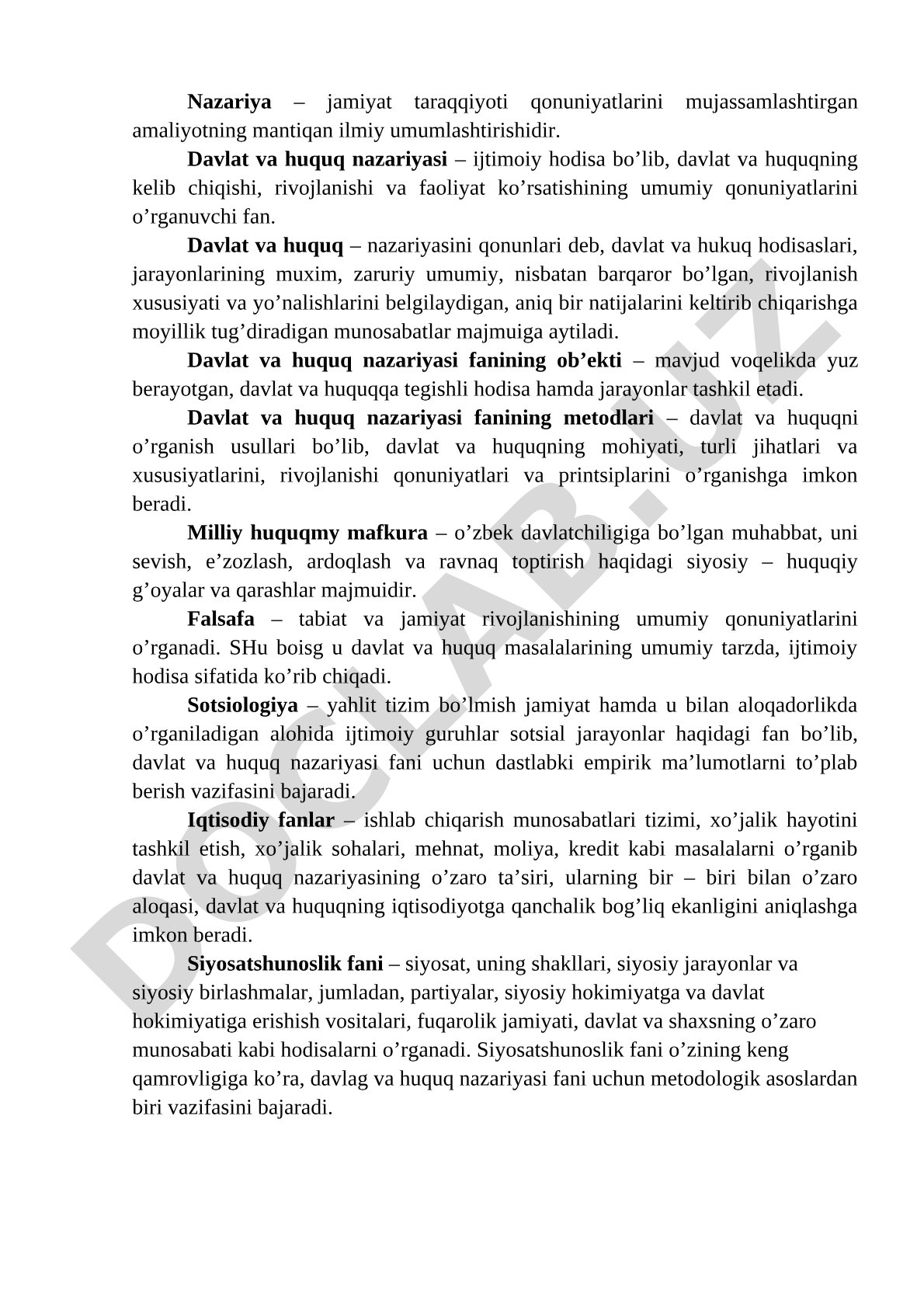 Davlat va huquq nazariyasi