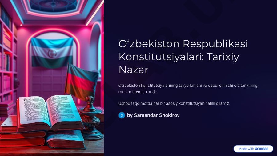 O'zbekiston konstitutsiyalari tarixi va tahlili