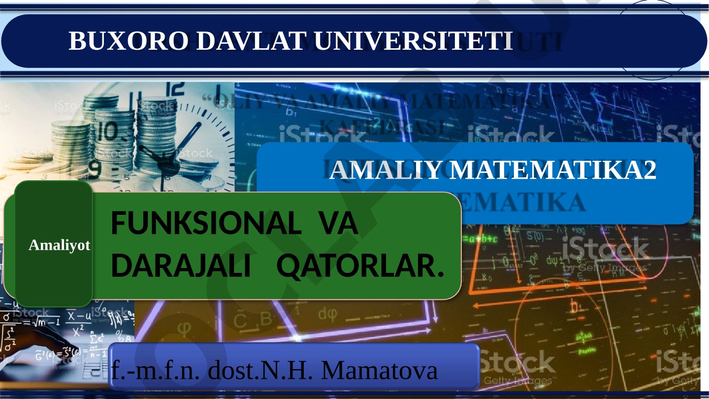 Funksional va darajali qatorlar