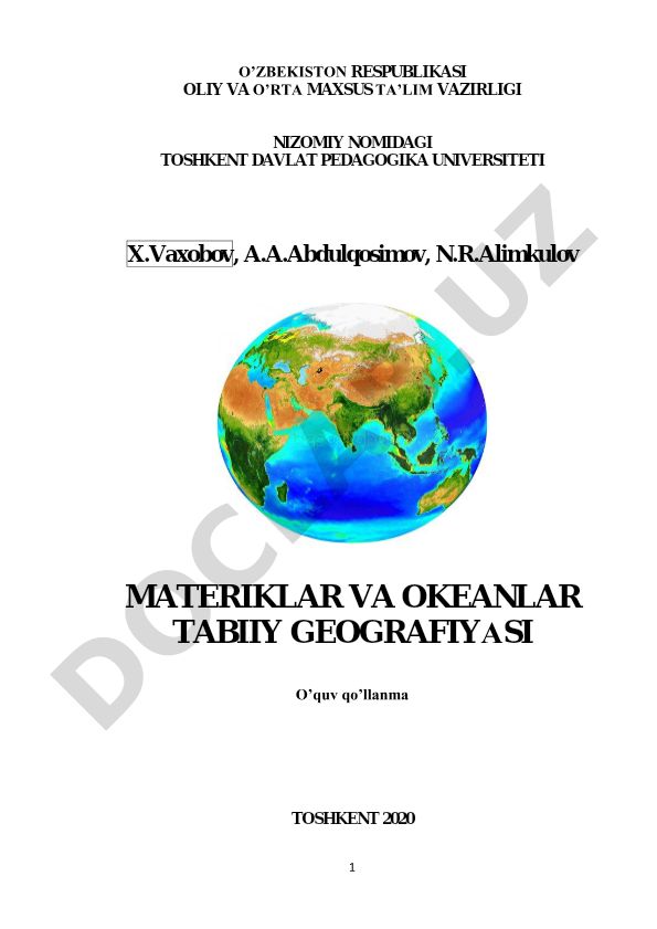 Materiklar va okeanlar tabiiy geografiyasi