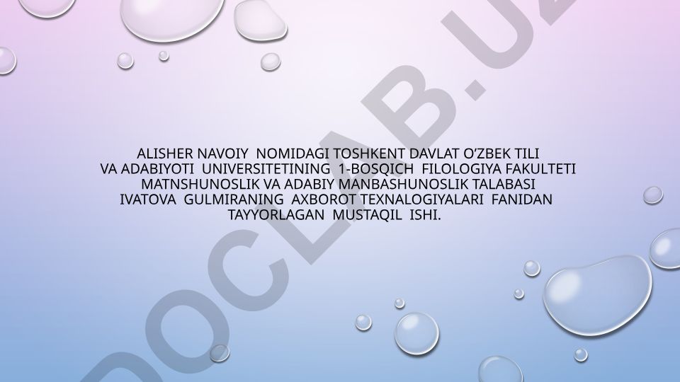 Tadqiqot va dizayn sohasida axborot texnologiyasi
