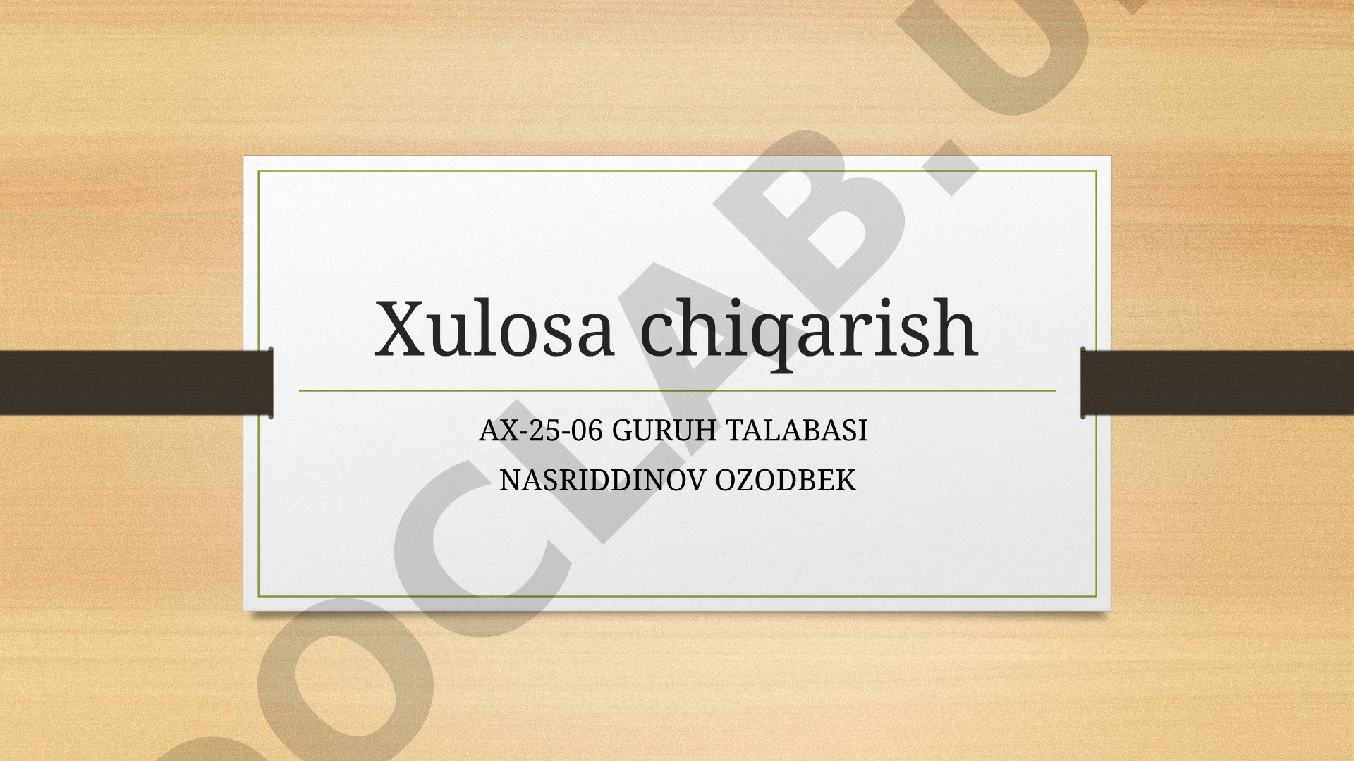 Xulosa chiqarish