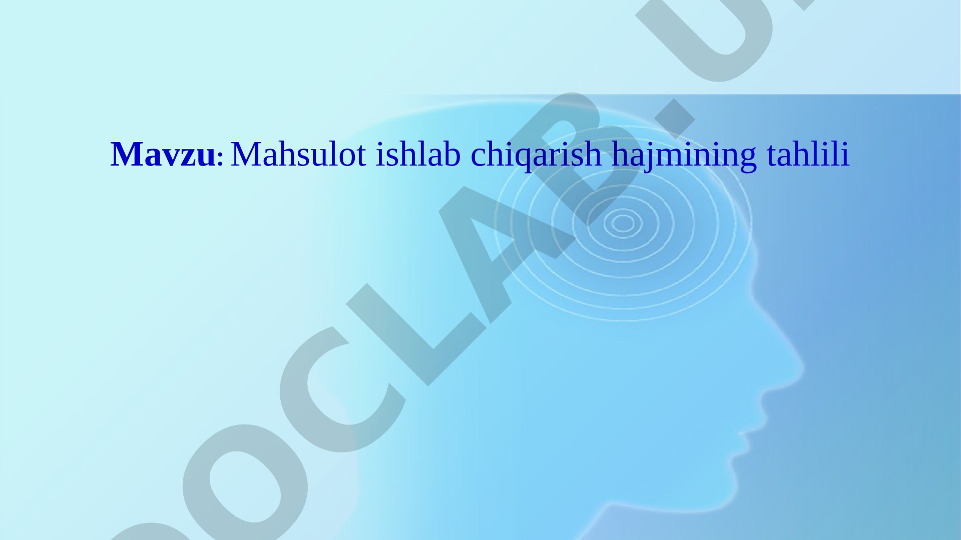 Mahsulot ishlab chiqarish hajmining tahlili