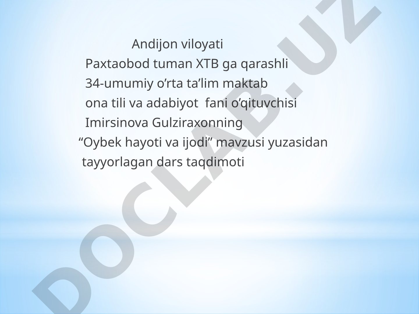 Oybek hayoti va ijodi