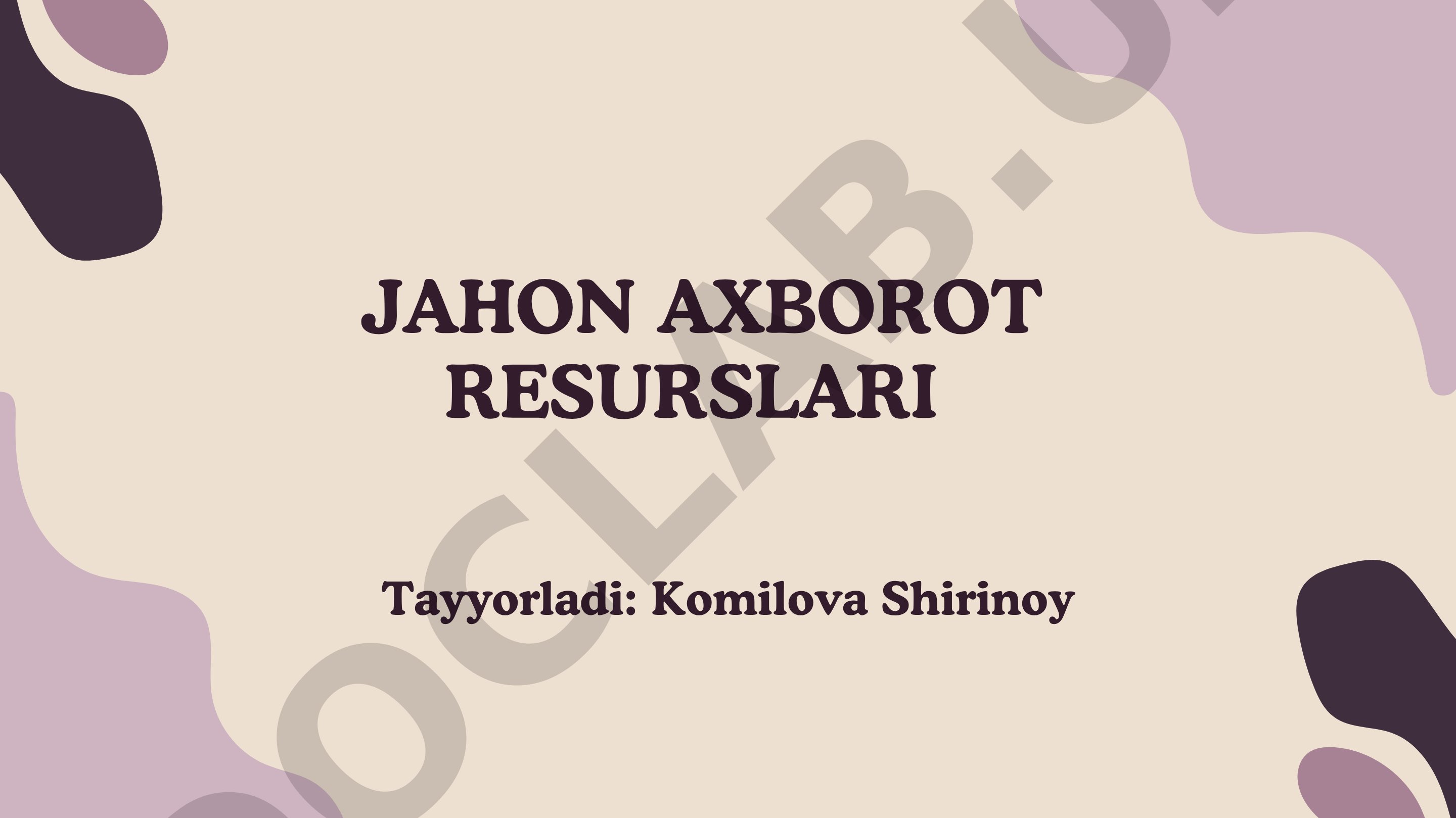 Jahon axborot resurslari