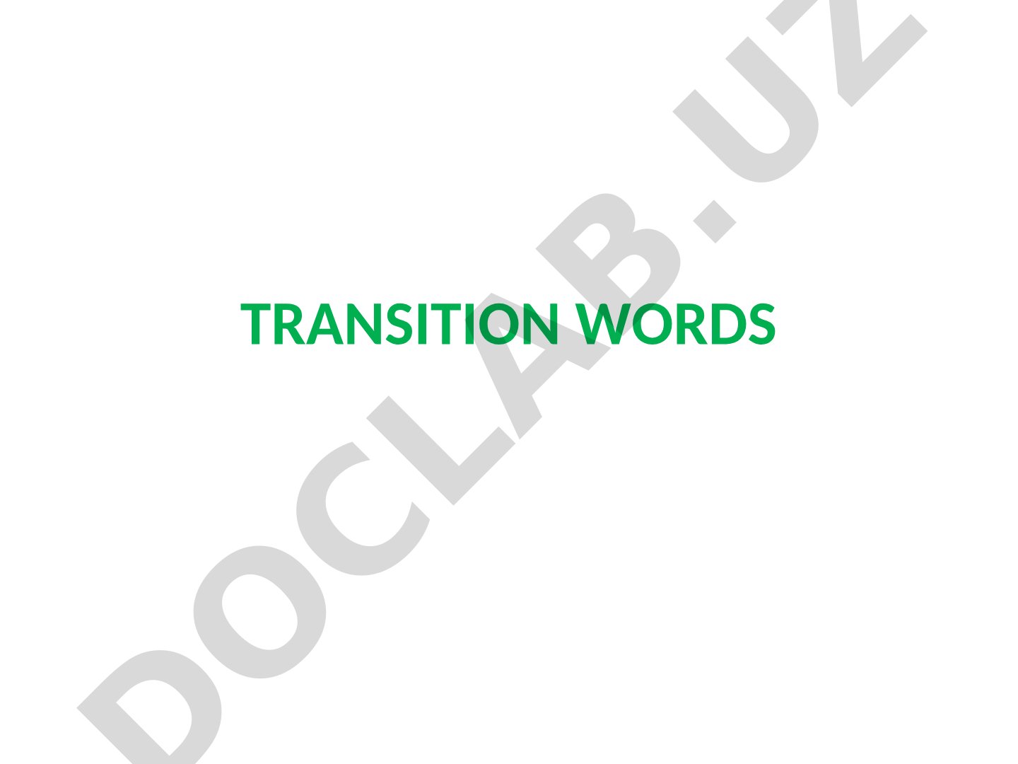 Transition words
