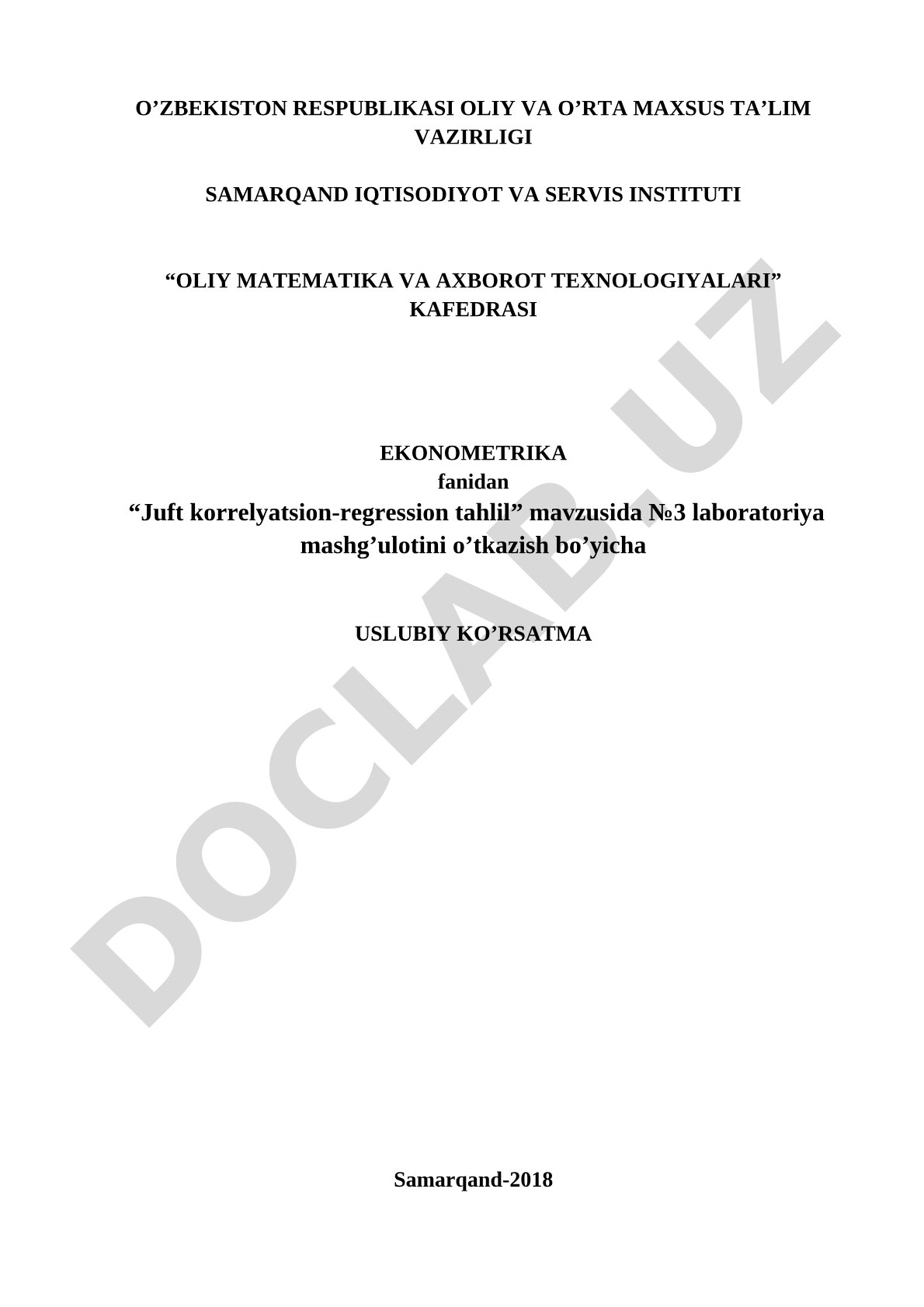 Juft korrelyatsion-regression tahlil