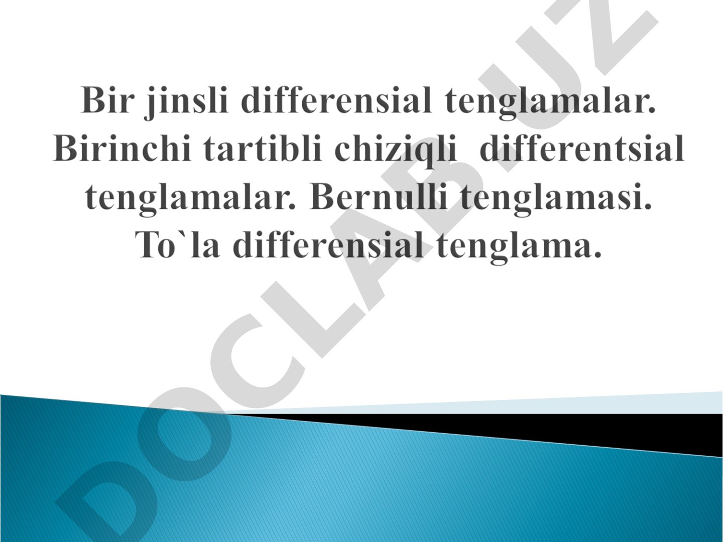 Birinchi tatibli bir jinsli tenglamalar