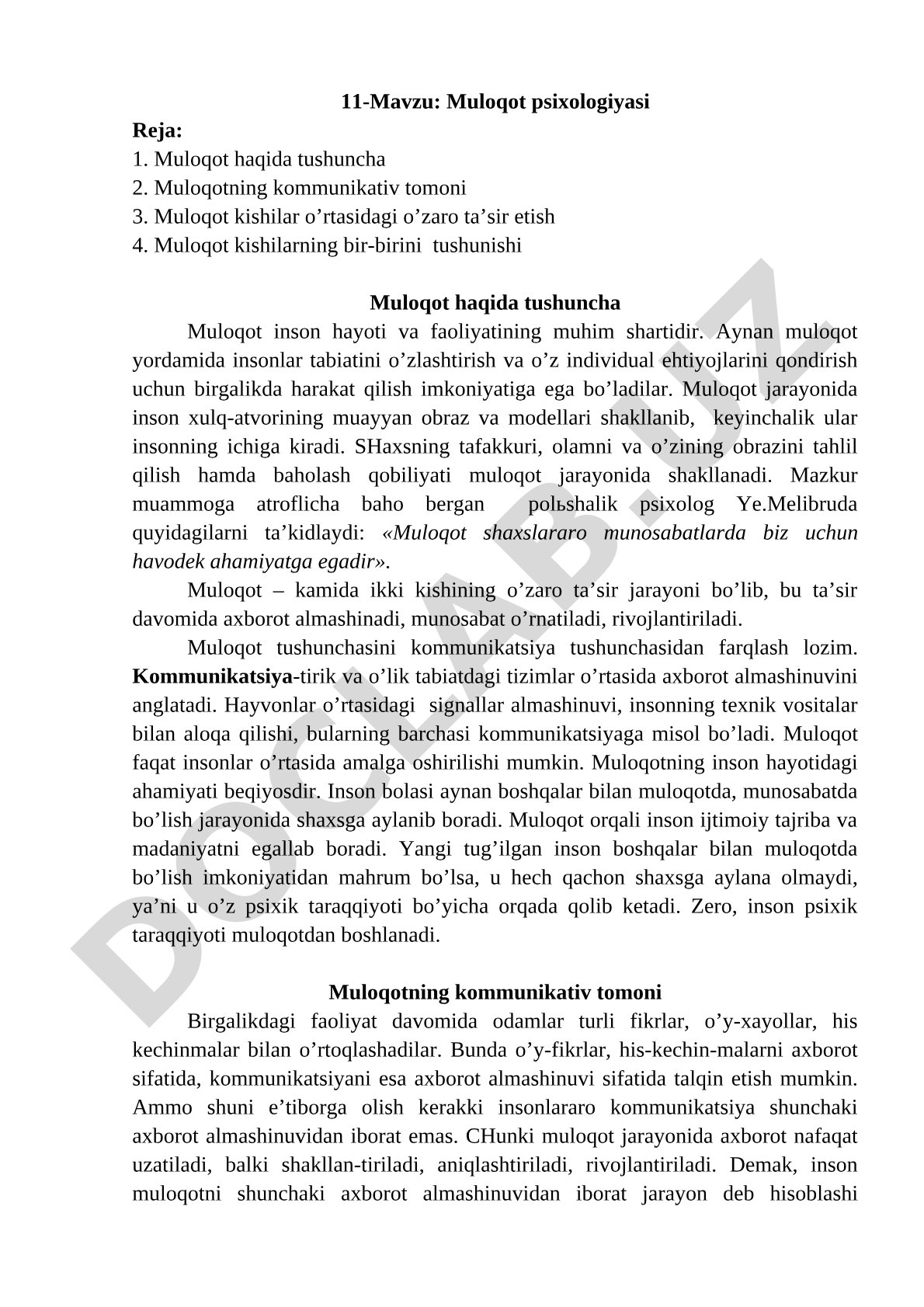Muloqot psixologiyasi
