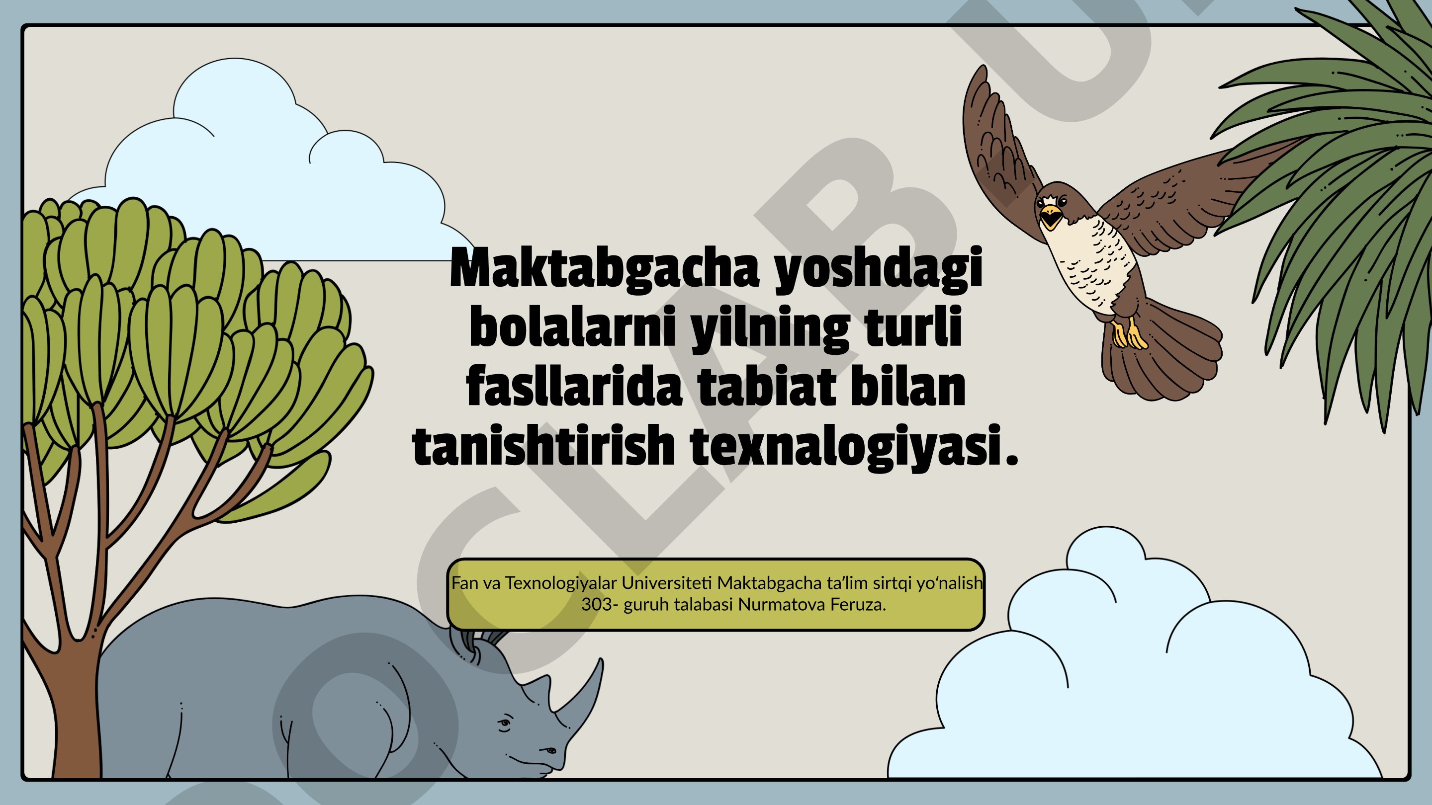Maktabgacha yoshdagi bolalarni yilning turli fasllarida tabiat bilan tanishtirish texnalogiyasi