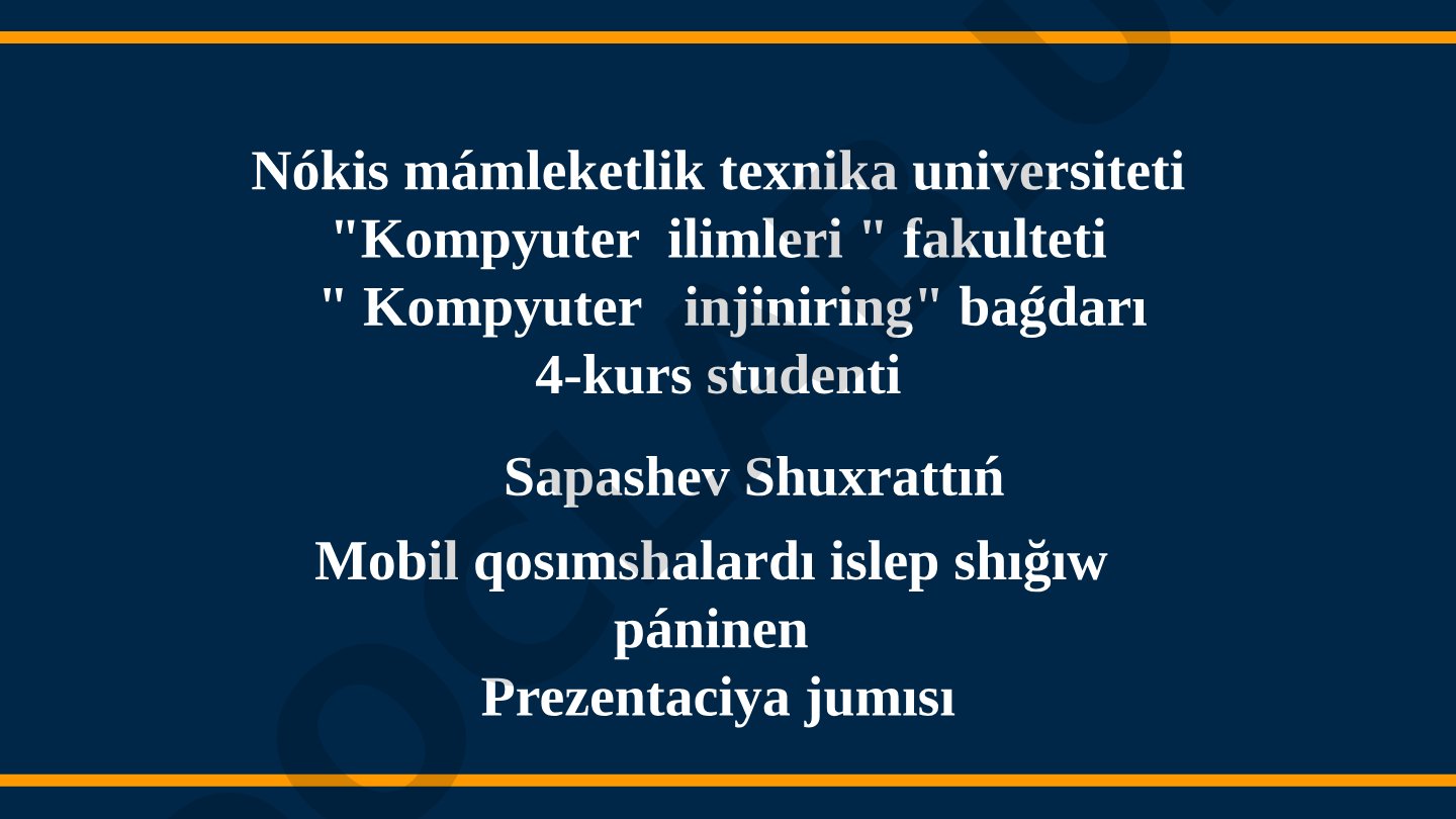 Mobil qosımshalar jaratıw ushın programmalastırıw tilleri