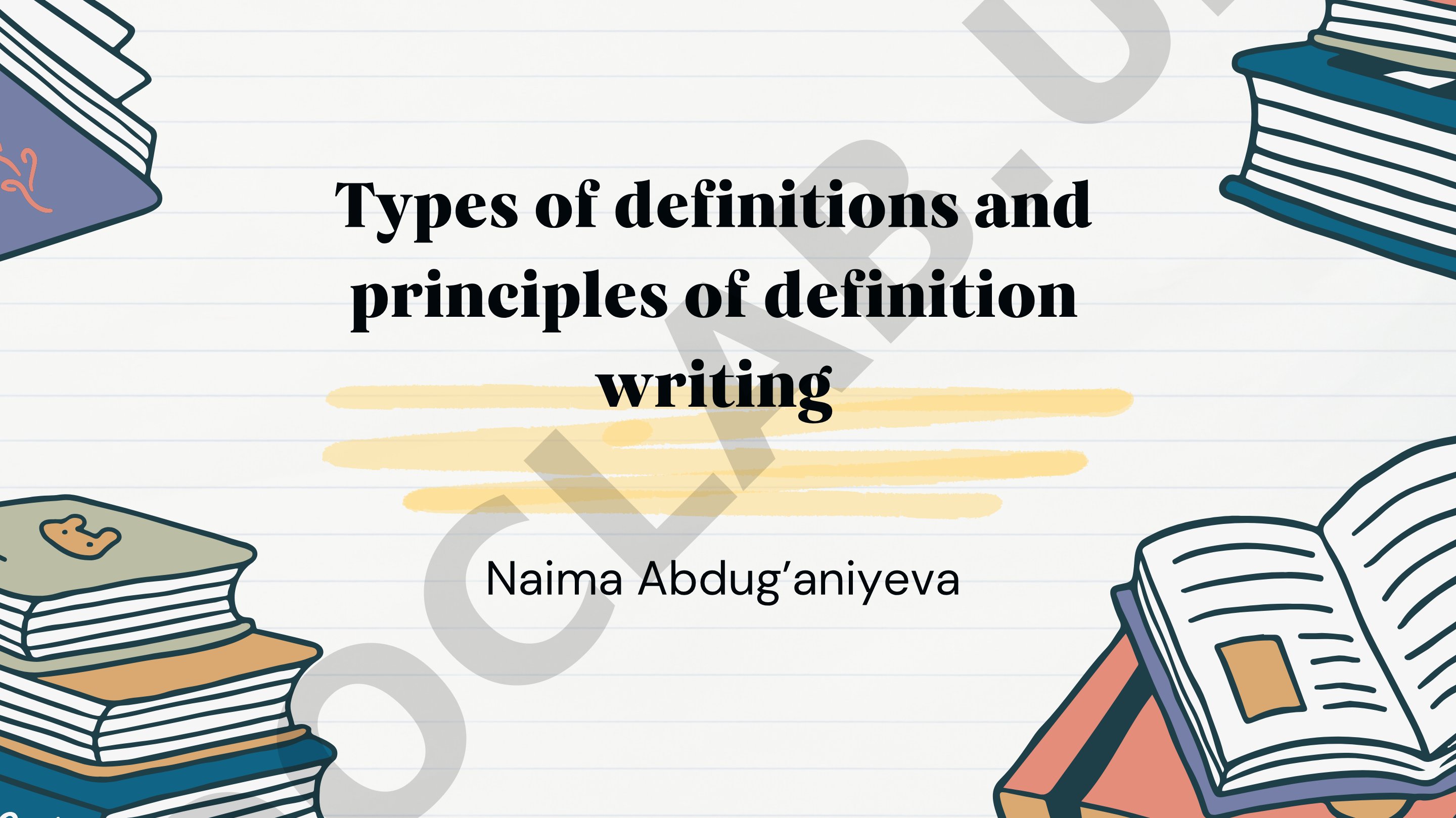 Types of definitions and principles of definition writing